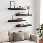 Fixwal Floating Shelves for Wall Decor (Black, Set of 4, 15.7 Inch) - Image 2