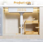 Bamboo Under Bathroom Sink Organizer - 2-Tier Pull Out Kitchen Undersink Organizer Storage Cabinet Shelf with Adjustable Levels, Under Sink Storage Slide Out for Pantry - Image 2