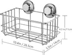 Strong Suction Cups Deep Shower Caddy Bath Shelf Rust-Free Stainless Steel Basket Shampoo Conditioner Holder for Bathroom Kitchen Tidy Organizer - Image 3