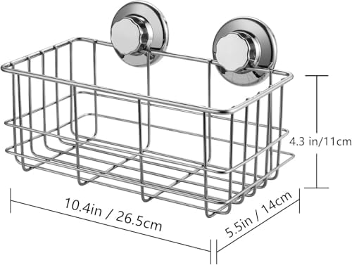 Strong Suction Cups Deep Shower Caddy Bath Shelf Rust-Free Stainless Steel Basket Shampoo Conditioner Holder for Bathroom Kitchen Tidy Organizer - Image 3