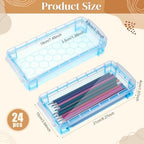 Gueevin 24 Pcs Pencil Box Clear Plastic Pencil Case, Macaron - Image 2