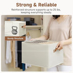 StorageWorks Closet Storage Bins with PU Handles, Ivory White, Extra Large - Image 5