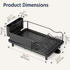KINGRACK Dish Drying Rack for Kitchen Counter, Dish Drainer with Cup Holder - Image 3