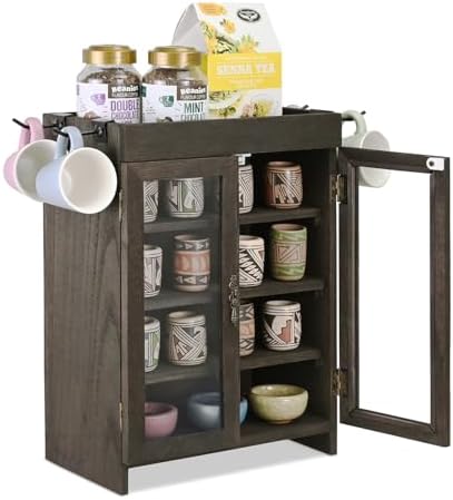 Ikee Design Wooden Storage Cabinet with Glass Door & Adjustable Shelves by IkeeDesign
