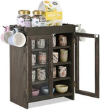 Ikee Design Wooden Storage Cabinet with Glass Door & Adjustable Shelves by IkeeDesign