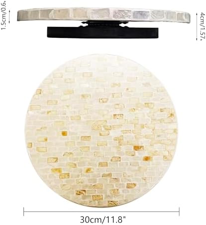 12-Inch Mother of Pearl Lazy Susan for Table Top, Champagne Gold - Image 3