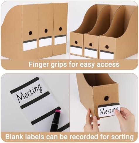 35 Pack Cardboard Magazine File Holders, 10.12 x 3.78 x 10.43 Inch - Image 4