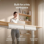Desktronic Cable Duct Desk White Set of 2 - Stainless Steel Cable Management Desk Cable Duct with 5 Cable Cut-Outs - Easy to Install Cable Organiser - Cable Holder - Image 2