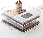 SANRUI Stackable Acrylic Desk Organizer, Paper Tray Organizer, 2-Pack - Image 2
