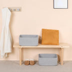 MiniArk Large Storage Baskets for Shelves, 17 x 13 x 7.5” Closet Organizers Bins for Clothes Blanket Towels, Baby Nursery, Toy Baskets Box, Woven Rope Baskets, 3 Packs Mixed Grey - Image 6