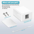 VCELINK RJ45 Surface Mount Box 1-Port, for Cat6 Keystone Jacks, 25-Pack - Image 7