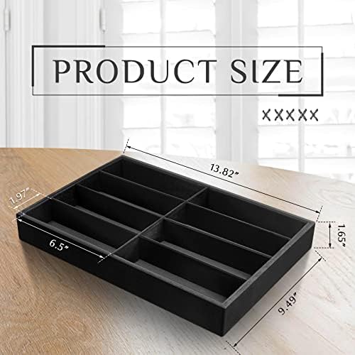Amylove 4 Pcs Black Sunglass Organizer Trays 8 Grids Velvet Glasses Holder Jewelry Display Organizer Eyeglasses Storage Box Drawer - Image 2