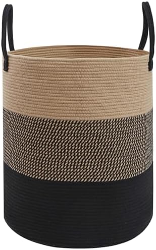 70L Woven Laundry Basket, Large Clothes Hamper with Handles- Jute by HZFTJOY