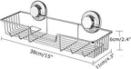 iPEGTOP L-4 Strong Suction Cup Shower Caddy Bath Shelf Storage, Combo Organizer Basket for Shampoo, Soap, Conditioner, Razor Bathroom Accessories - Rustproof Stainless Steel, Chrome - Image 3