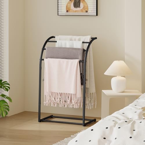 YINMIT Free Standing Towel Rack, Pool Towel Rack Outdoor, 4 Tier Towel Racks for Bathroom, Metal Blanket Rack, Blanket Display and Towel Drying Rack - Image 2