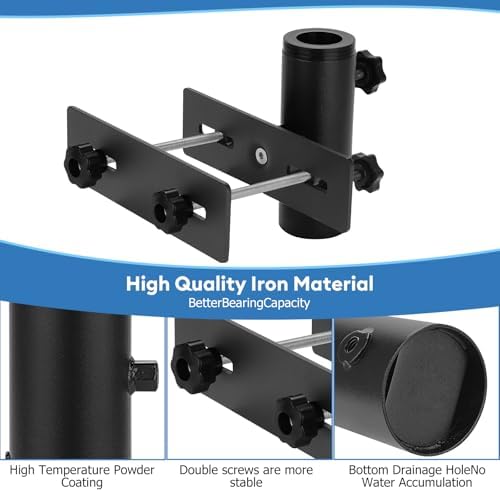 SLIIMU Umbrella Stand for Deck Railing, Patio Fence Umbrella Holder Clamp - Image 2