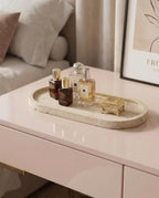 OOBOOB Oval Natural Marble Bathroom Tray for Decor Countertop, Marble Vanity Tray for Candles Perfume, Jewelry, Cosmetics, Elegant Vanity Organizer for Jewelry, Perfume - Image 7