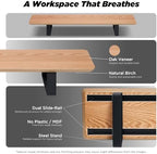 ULTRARM Moodular Wooden Monitor Stand Desk Organizer, Standard 33.4" Oak - Image 3