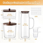 Acrylic Laundry Pod Containers and Dryer Sheet Holder & Glass Laundry Detergent Dispenser with Handle, Labels, and Spoons, for Laundry Room Organization and Storage (4 Pack, Brown) - Image 2