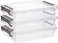 Citylife 3PC Storage Bins with Lids, Stackable Plastic Box, Paper Storage by CITYLIFEHomeOrganization