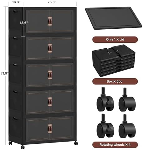 1120QT Extra Large Stackable Storage Bins with Lids & Wheels - Image 2