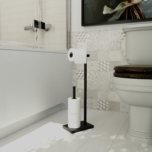 GRANDMIX Stylish Standing Toilet Paper Stand in Simple Shape | Freestanding Bathroom Organizer for Multiple Papers | Modern Look Stand for Modern Bathrooms and Guest Restrooms by GRANDMIX