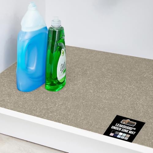 GORILLA GRIP LeakGuard Under Sink Mat for Kitchen Cabinet, 24x60 Beige by GorillaGrip