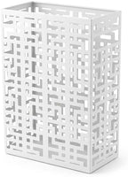 BEWBBAT Umbrella Holder Stand for Entryway, Square Metal Umbrella Rack, Freestanding Rectangular Hollow Rack for Home Office, 16 x 10 x 5 Inch, White by BEWBBAT