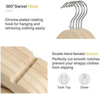 TOPIA HANGER Unfinished Natural Wooden Hangers 30 Pack- 360° Swivel Hook and Smoothly Cut Shoulder Notches-Premium Wood Clothes Hangers for Suit, Coat, Jacket, Pant, Camisole-CT10N30 - Image 3
