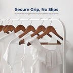 SereneLife 50-Pack Wooden Coat Hangers – Durable Suit Hangers with 360° Swivel Hook & Notches – Slim Design for Shirts, Jackets, Dresses, and More (Vintage) - Image 3