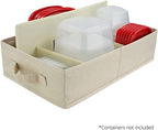 Food Storage Container Organizer 2pc - Lid Organizer Box - Adjustable Kitchen Organizing Box - Compatible with Tupperware Glad Rubbermaid Ziploc Containers - Drawers and Cabinet Organization (2) - Image 2