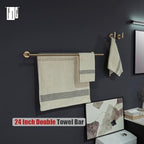 JQK Double Towel Bar Champagne Bronze, 27 Inch 304 Stainless Steel Thicken 0.8mm Towel Rack for Bathroom, Towel Holder Wall Mount, Useable Length 24 Inch, TB100L24-CB - Image 5