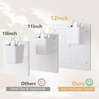 FZK Plastic Pegboard Wall Organizer Kit, 12x12, 4 Pack, White - Image 3