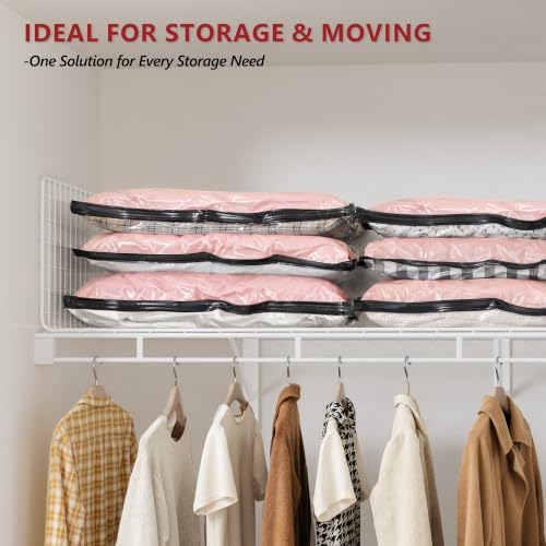 Travel Vacuum Bags for Clothing with Cordless Pump 21 Combo, Pink - Image 7
