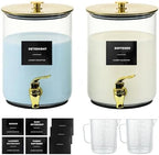 Glass Laundry Detergent Dispenser for Laundry Room Organization(2, Gold) by Unknown