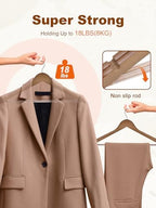 HOUSE DAY Walnut Wooden Hangers 30 Pack, Heavy Duty Wooden Coat Hangers - Image 3