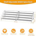 BOIVSHI 4 Tier Spice Rack for Cabinet, Depth Adjustable Spicy Shelf,Gray - Image 4