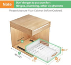 Pull out Cabinet Organizer,Heavy Duty Slide out Pantry Shelves Drawer Storage with Adhesive Nano Film,Sliding Mesh Cabinet Basket with Handle for Kitchen, Bathroom, Home, 15.8"W X 21"D X 6.2"H,White - Image 2