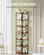 Hzuaneri Corner Shelf Stand 7-Tier Corner Bookshelf Storage Standing Shelf - Image 3