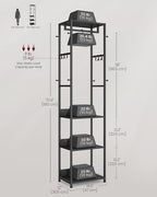 VASAGLE Freestanding Coat Rack, Hall Tree with Shelves, Steel Frame - Image 5