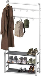 Simple Houseware Coat Rack with Shelf, Standing Hall Tree with Hooks, White by SimpleHouseware