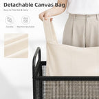 STORAGE MANIAC Rolling Laundry Hamper with Wheels 3-Section Laundry Sorter Rolling Laundrys Basket on Wheels with Removable Bag Clothes Hamper Laundrys Organizer Cart Bathroom Bedroom 120L Beige - Image 4
