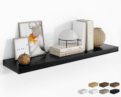 RICHFOCUS Long Floating Shelves for Wall 1Pack, Black, 48" Lx8 D by RICHFOCUS