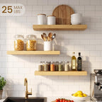 20inch Floating Shelves for Bathroom, 6.7" Deep Wall Shelves, Set of 3 - Image 2