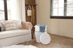 26"x20" Extra Large Tall Woven Laundry Basket with Lid, Cotton Rope Blanket Storage Basket, Freestanding Decorative Bin for Bedroom Living Room, White & Light Grey - Image 4