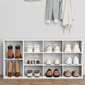 Aenuert 11-Cubby Shoe Rack, 3-Tier Wood Shoe Organizer, Multifunctional Shoe Organizer Bench for Entryway, Mudroom, Hallway, Closet,36.22 * 11.81 * 17.72 Inch,White by Aenuert