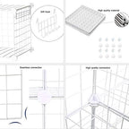 C&AHOME Wire Cube Storage, 12-Cube Storage Organizer Metal, C Grids, White - Image 6