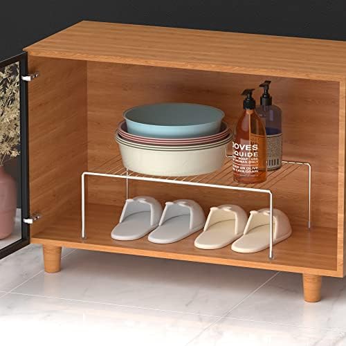 Redrubbit 4 Pack Large (15.7 x 9. 4 Inch) Cabinet Storage Shelf Rack, Rustproof Kitchen Counter and Cabinet Shelf, Storage Rack Organizer for Kitchen, Fridge, Cabinet, Bathroom, Chrome - Image 6