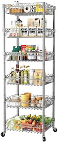 SINGAYE 6 Tier Shelf Wire Shelving Adjustable Storage Shelves Basket Rack by SINGAYE