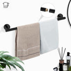 Matte Black Bathroom Hardware Set, Modern 24-Inch Towel Bar Set Wall Mounted, Towel Rack Set Black,Stainless Steel Bathroom Accessories Set Black,5-Pieces - Image 2